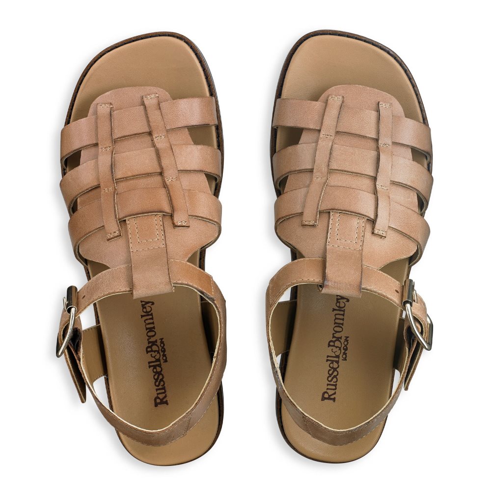 Brown Russell And Bromley Portland Fisherman Women's Flat Sandals | CA-0231V