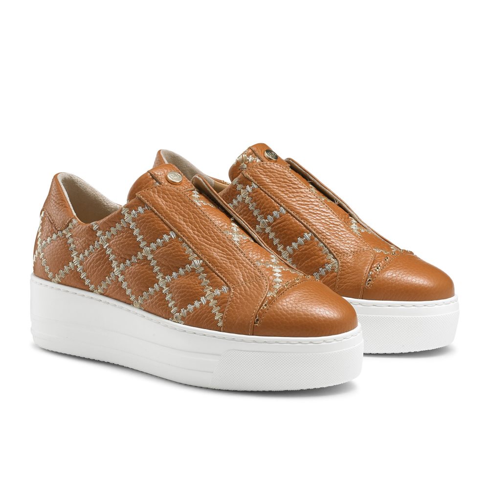 Brown Russell And Bromley Seawalk Laceless Women's Platform Shoes | CA-6879A