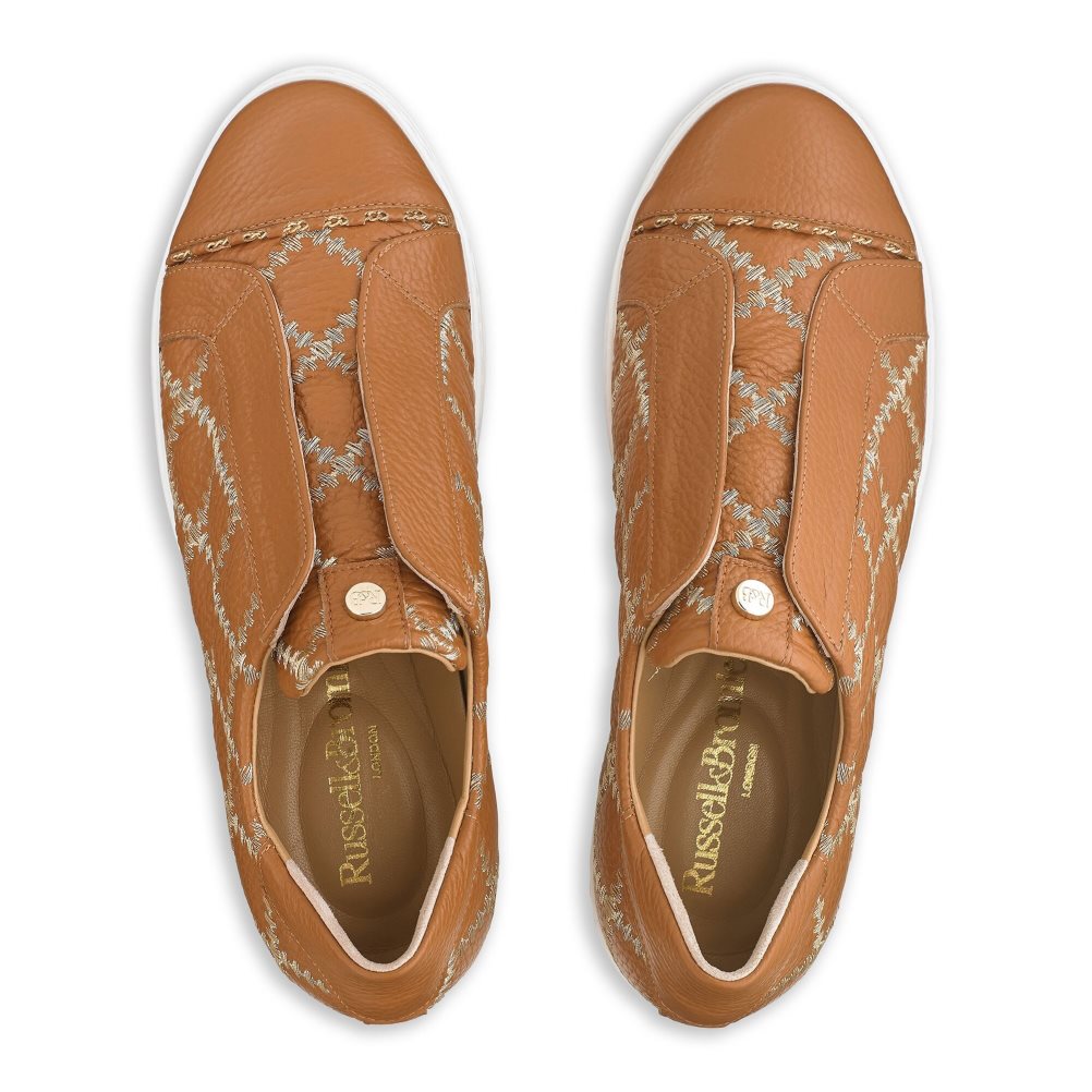 Brown Russell And Bromley Seawalk Laceless Women's Platform Shoes | CA-6879A