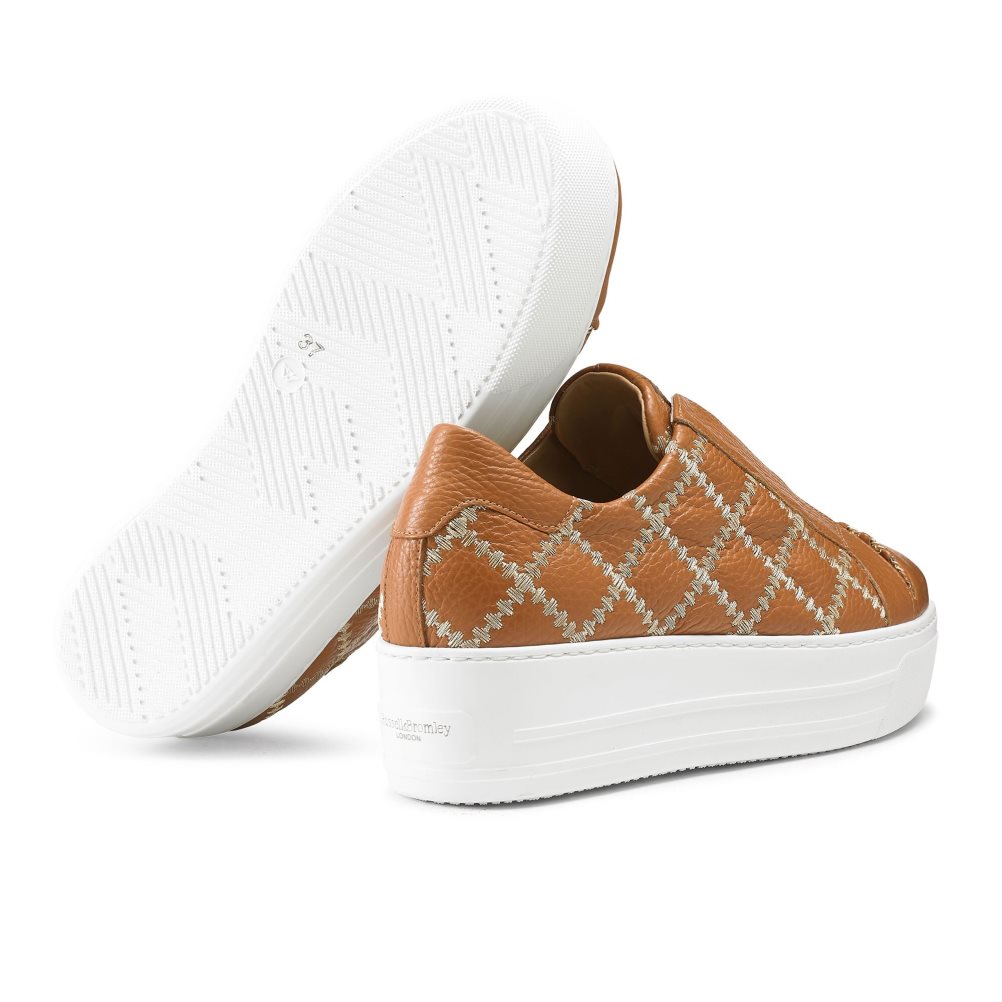 Brown Russell And Bromley Seawalk Laceless Women's Platform Shoes | CA-6879A