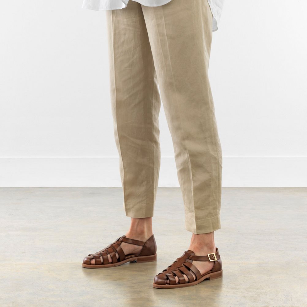 Brown Russell And Bromley Siracuse Fisherman Women's Flat Sandals | CA-0764G