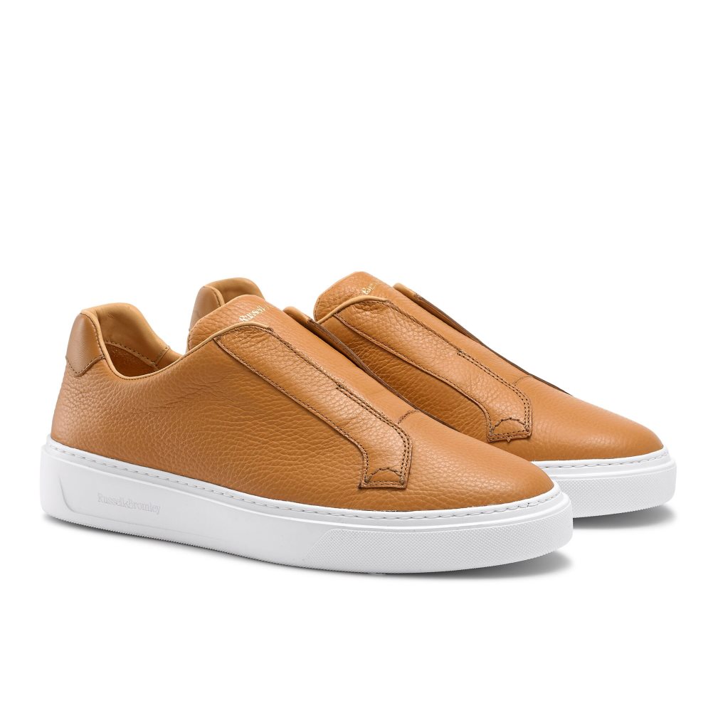 Brown Russell And Bromley Slipway Laceless Men's Sneakers | CA-5281I