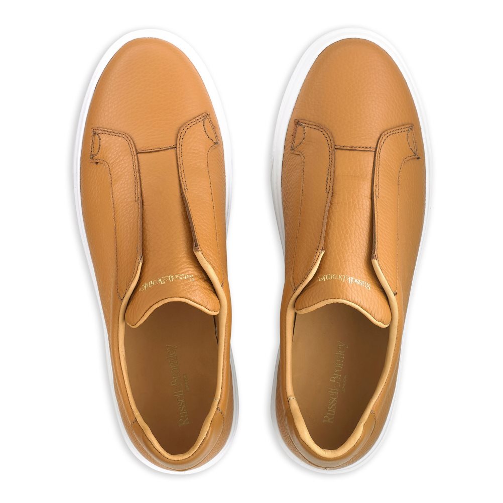Brown Russell And Bromley Slipway Laceless Men's Sneakers | CA-5281I
