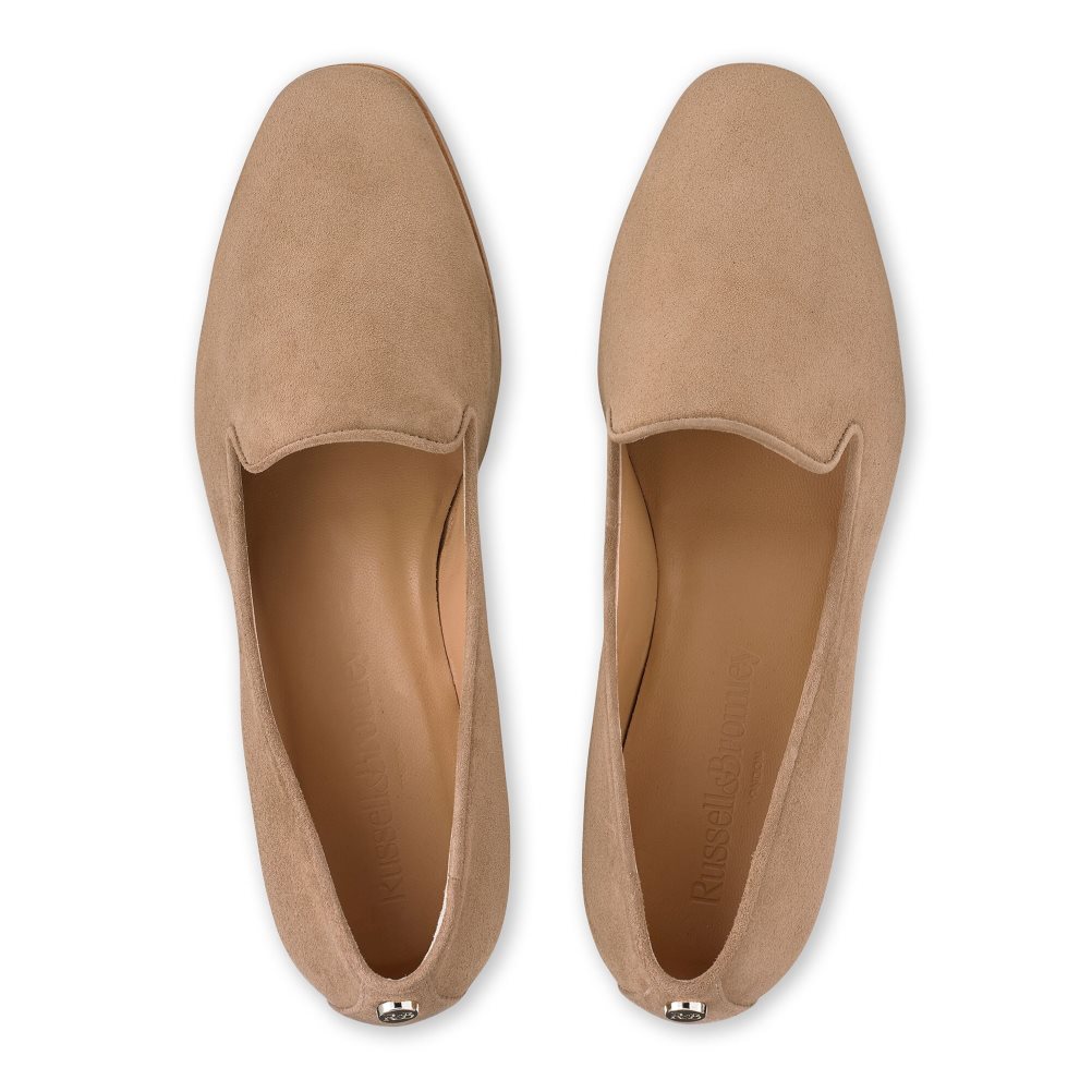 Brown Russell And Bromley Smoking Dress Women's Ballet Flats | CA-8640E