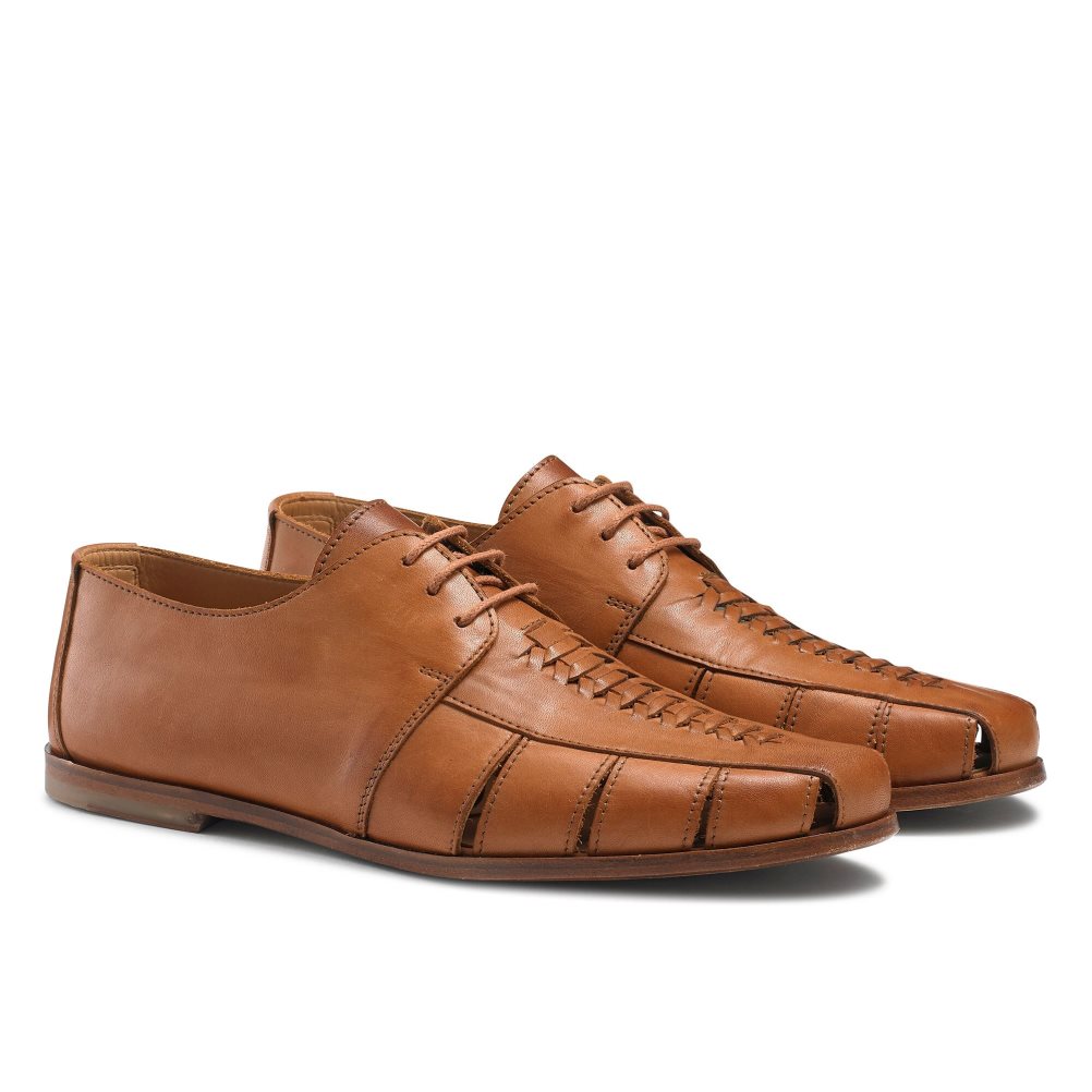 Brown Russell And Bromley Southbound Weave Detail Men's Derby Shoes | CA-6249L