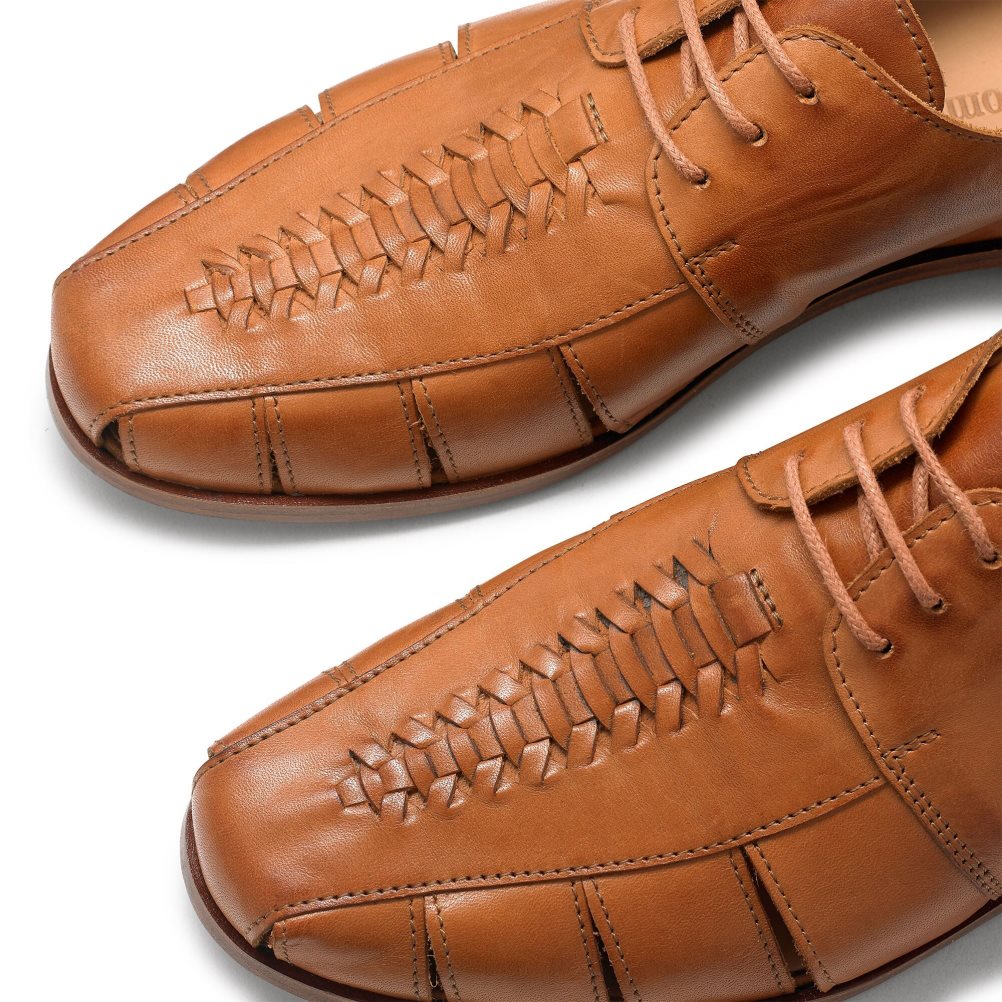 Brown Russell And Bromley Southbound Weave Detail Men's Derby Shoes | CA-6249L
