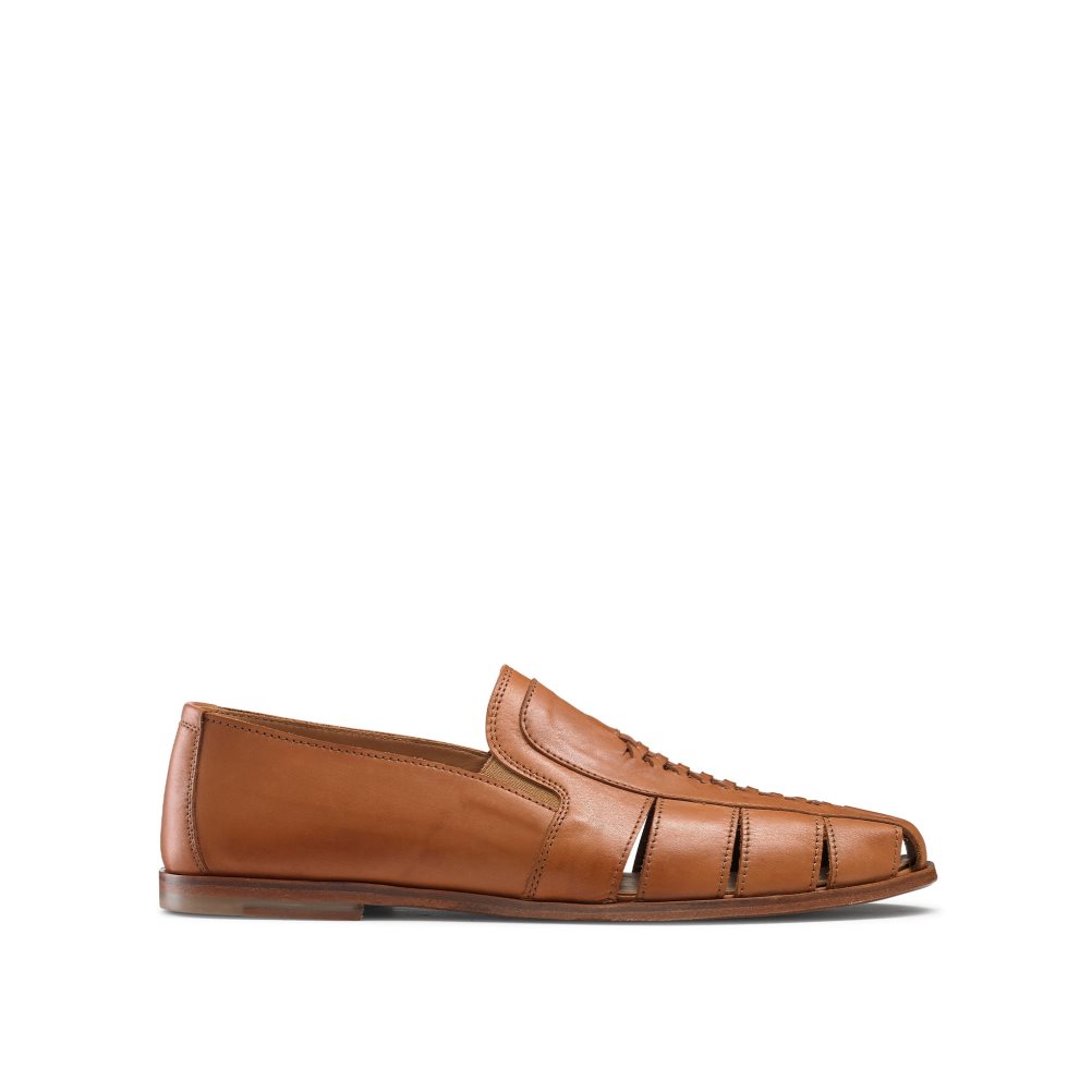 Brown Russell And Bromley Southend Weave Detail Slip On Men\'s Casual Shoes | CA-9451Z