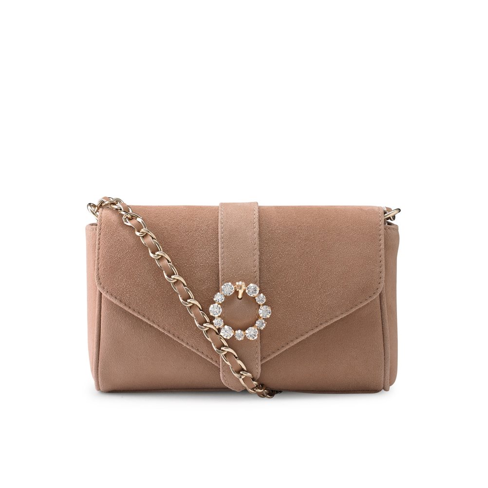 Brown Russell And Bromley Strictly Jewel Buckle Chain Women\'s Crossbody Bags | CA-1748D
