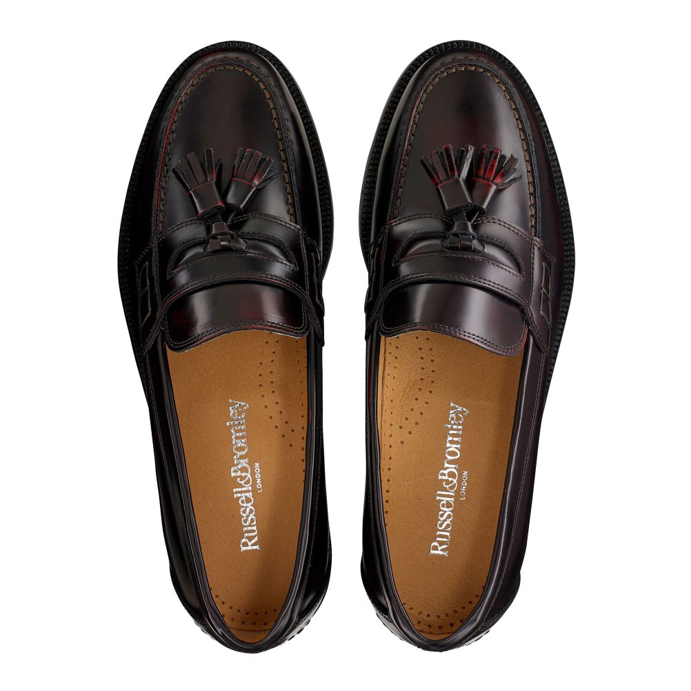 Burgundy Russell And Bromley Keeble 4 Tassel College Men's Formal Shoes | CA-5987E