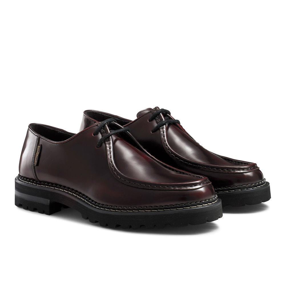 Burgundy Russell And Bromley Montreal Derby Lace-up Men's Formal Shoes | CA-9247Z