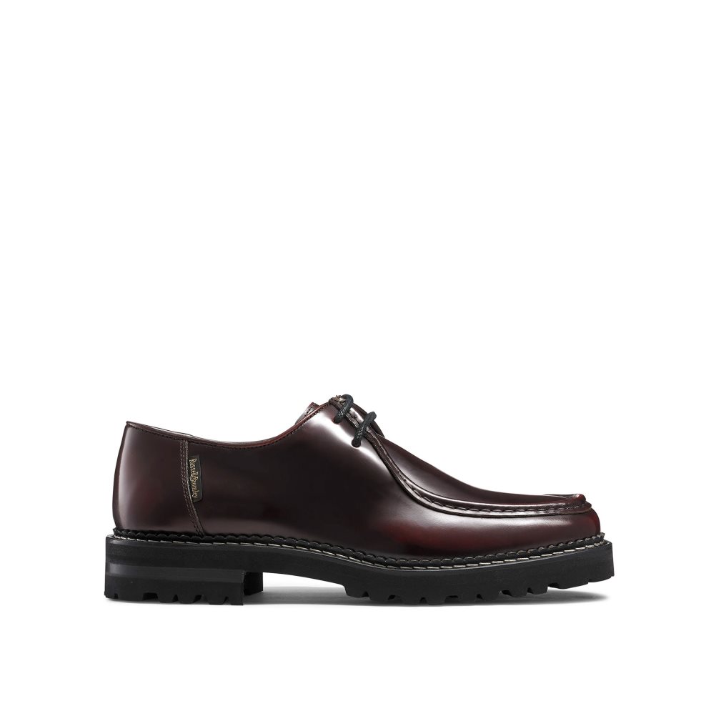 Burgundy Russell And Bromley Montreal Derby Lace-up Men\'s Formal Shoes | CA-9247Z