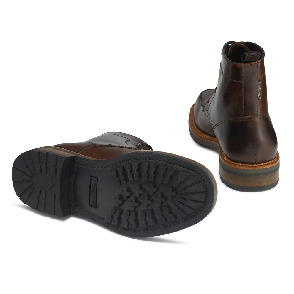 Chocolate Russell And Bromley Ambleside 5 Eyelet Men's Ankle Boots | CA-4783M