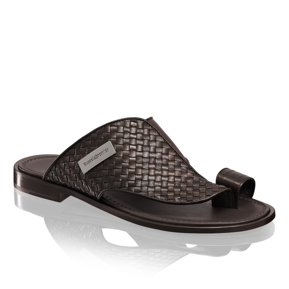 Chocolate Russell And Bromley Arabian Men's Toe-Post Sandals | CA-5480P