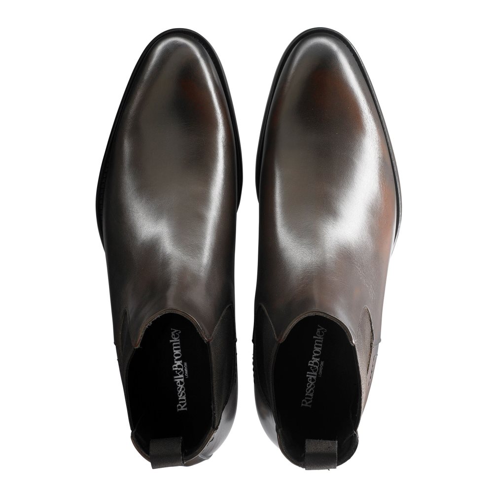 Chocolate Russell And Bromley Beechwood Classic Men's Chelsea Boots | CA-1247Z