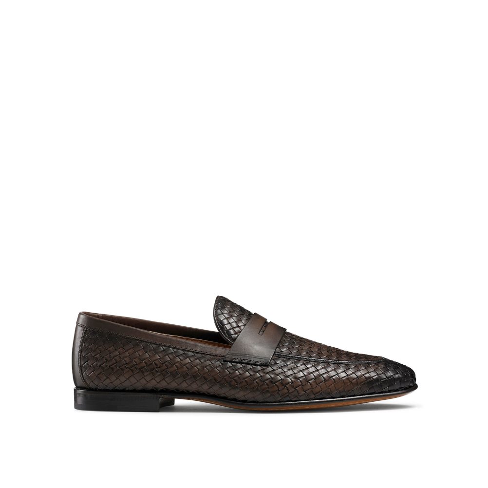 Chocolate Russell And Bromley Bologna Weave Men\'s Formal Shoes | CA-9085T