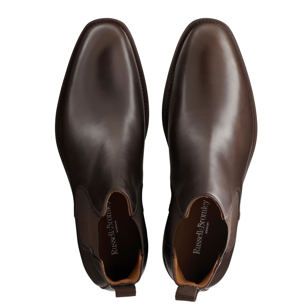 Chocolate Russell And Bromley Burlington Men's Chelsea Boots | CA-1278B