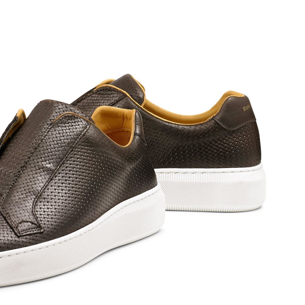 Chocolate Russell And Bromley Clearway M Woven Laceless Men's Sneakers | CA-2031J