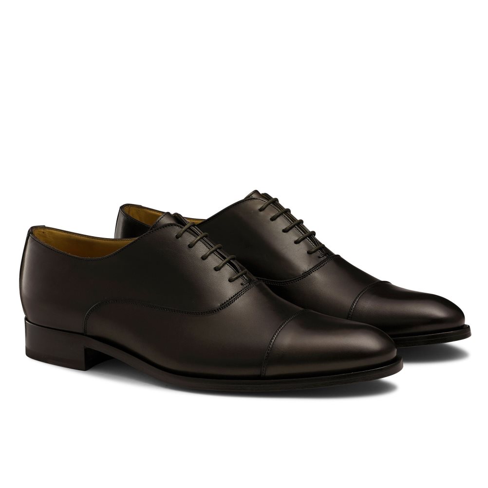 Chocolate Russell And Bromley Cumulus Toe-cap Oxford Men's Formal Shoes | CA-1697K