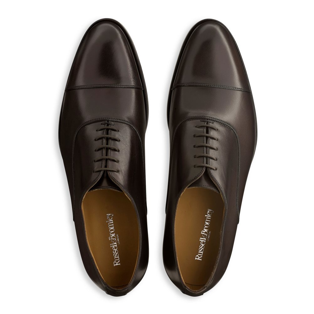 Chocolate Russell And Bromley Cumulus Toe-cap Oxford Men's Formal Shoes | CA-1697K