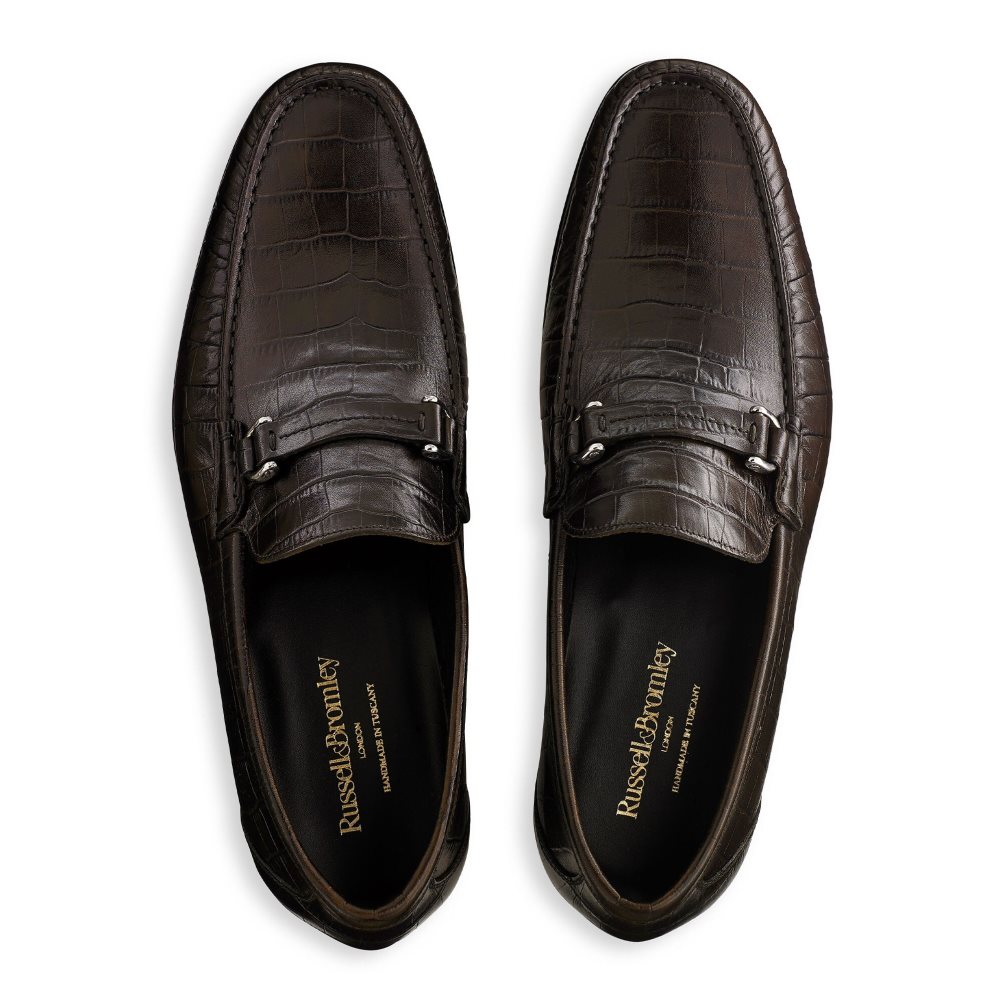 Chocolate Russell And Bromley Elite Slip On Men's Moccasins | CA-1953W