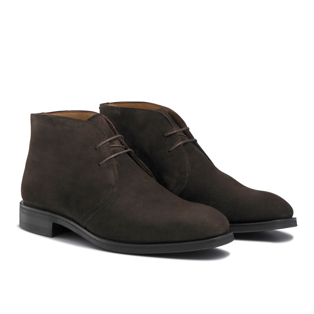 Chocolate Russell And Bromley Jermyn Laced Men's Desert Boots | CA-1648V