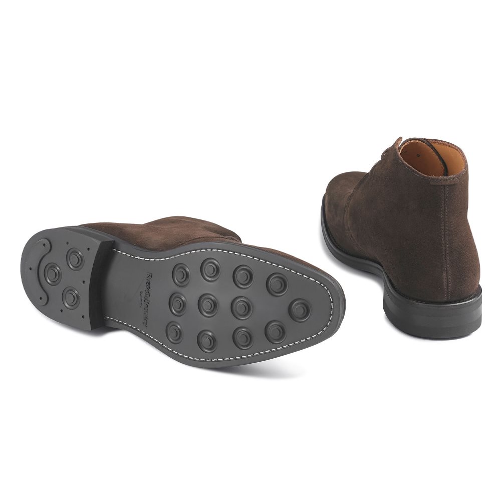 Chocolate Russell And Bromley Jermyn Laced Men's Desert Boots | CA-1648V