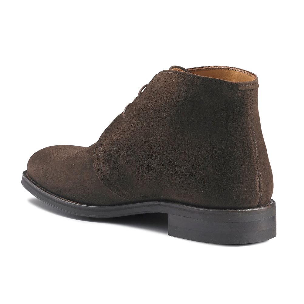 Chocolate Russell And Bromley Jermyn Laced Men's Desert Boots | CA-1648V