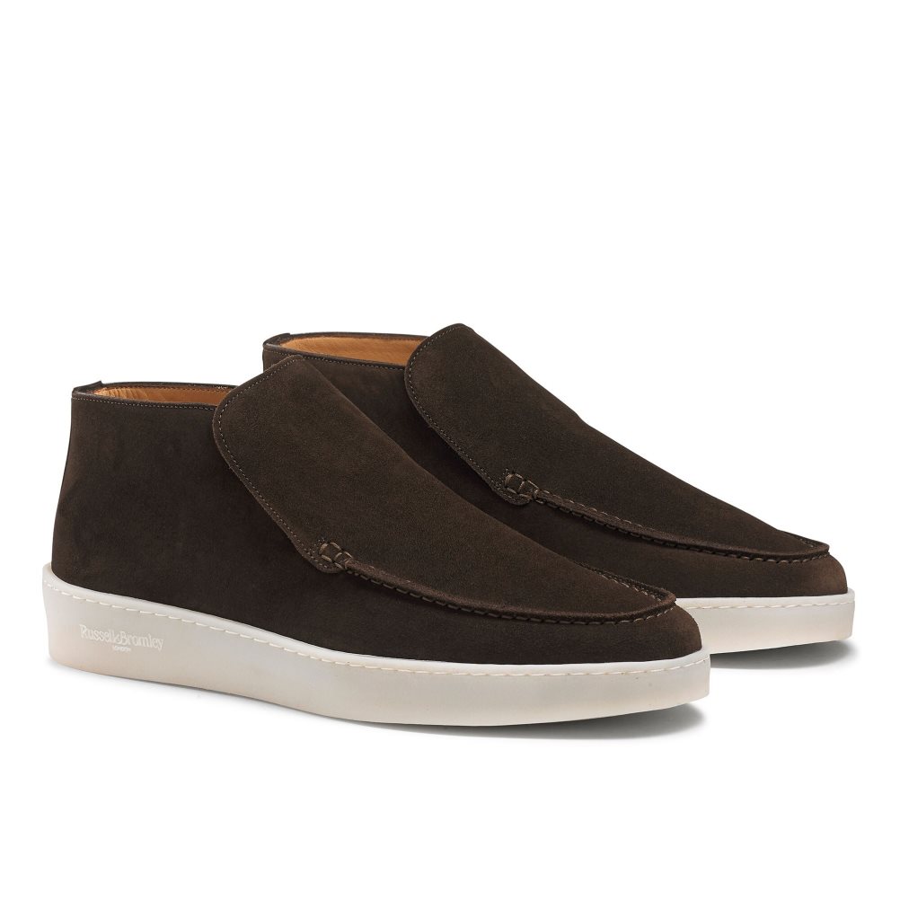 Chocolate Russell And Bromley Monterey Slip On Men's Chukka Boots | CA-2037Q