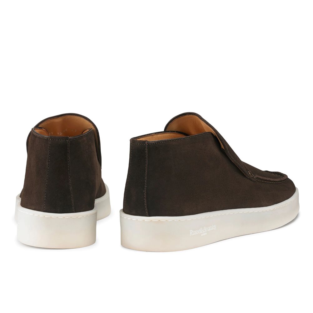 Chocolate Russell And Bromley Monterey Slip On Men's Chukka Boots | CA-2037Q
