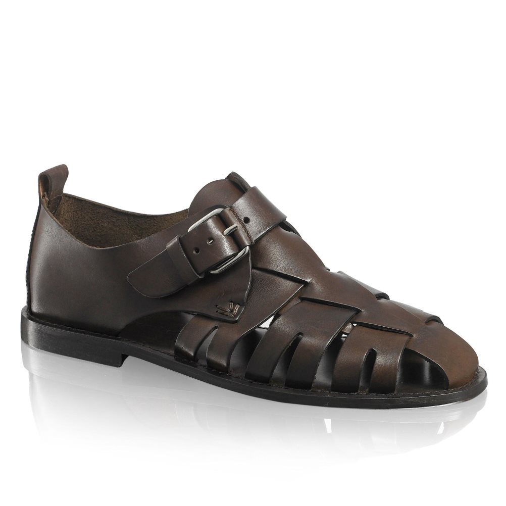 Chocolate Russell And Bromley Neptune Buckled Fisherman Men's Sandals | CA-8572G