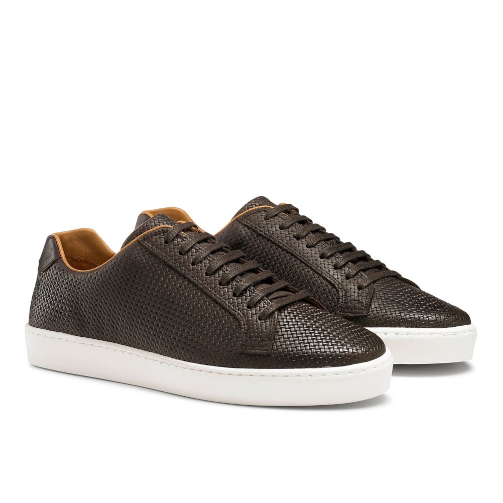 Chocolate Russell And Bromley Park Run Low-top Men's Sneakers | CA-2584T
