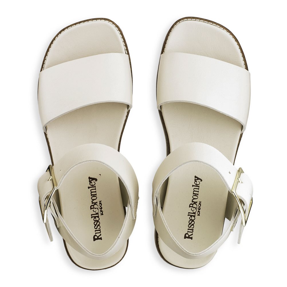 Cream Russell And Bromley Boston Sporty Women's Flat Sandals | CA-0915F