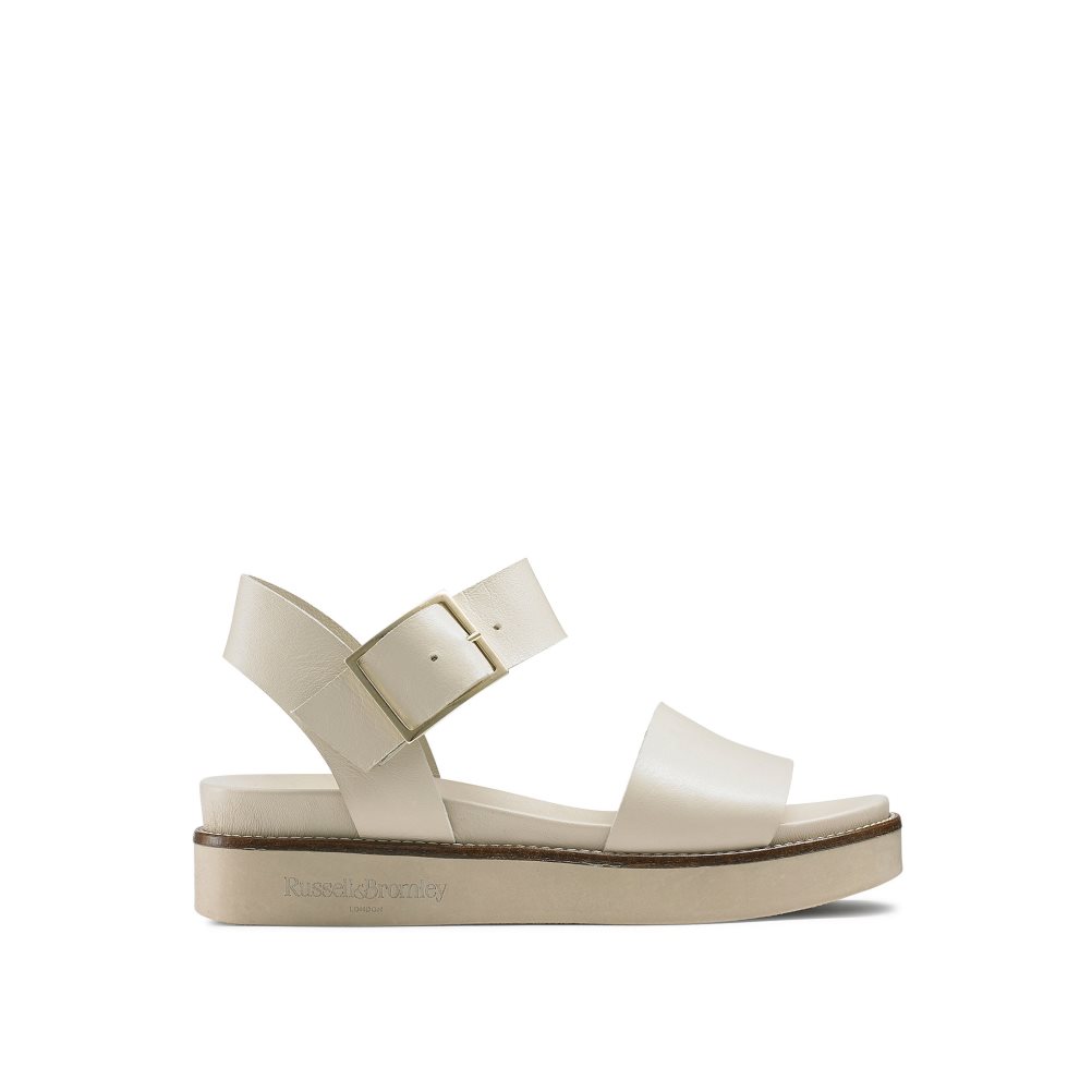 Cream Russell And Bromley Boston Sporty Women\'s Flat Sandals | CA-0915F