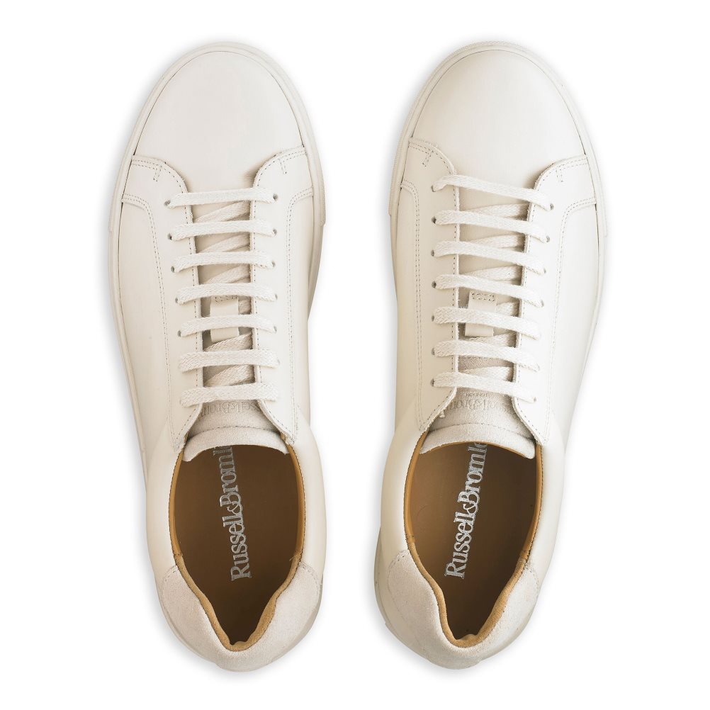 Cream Russell And Bromley Downfield Derby Lace Up Men's Sneakers | CA-3028F