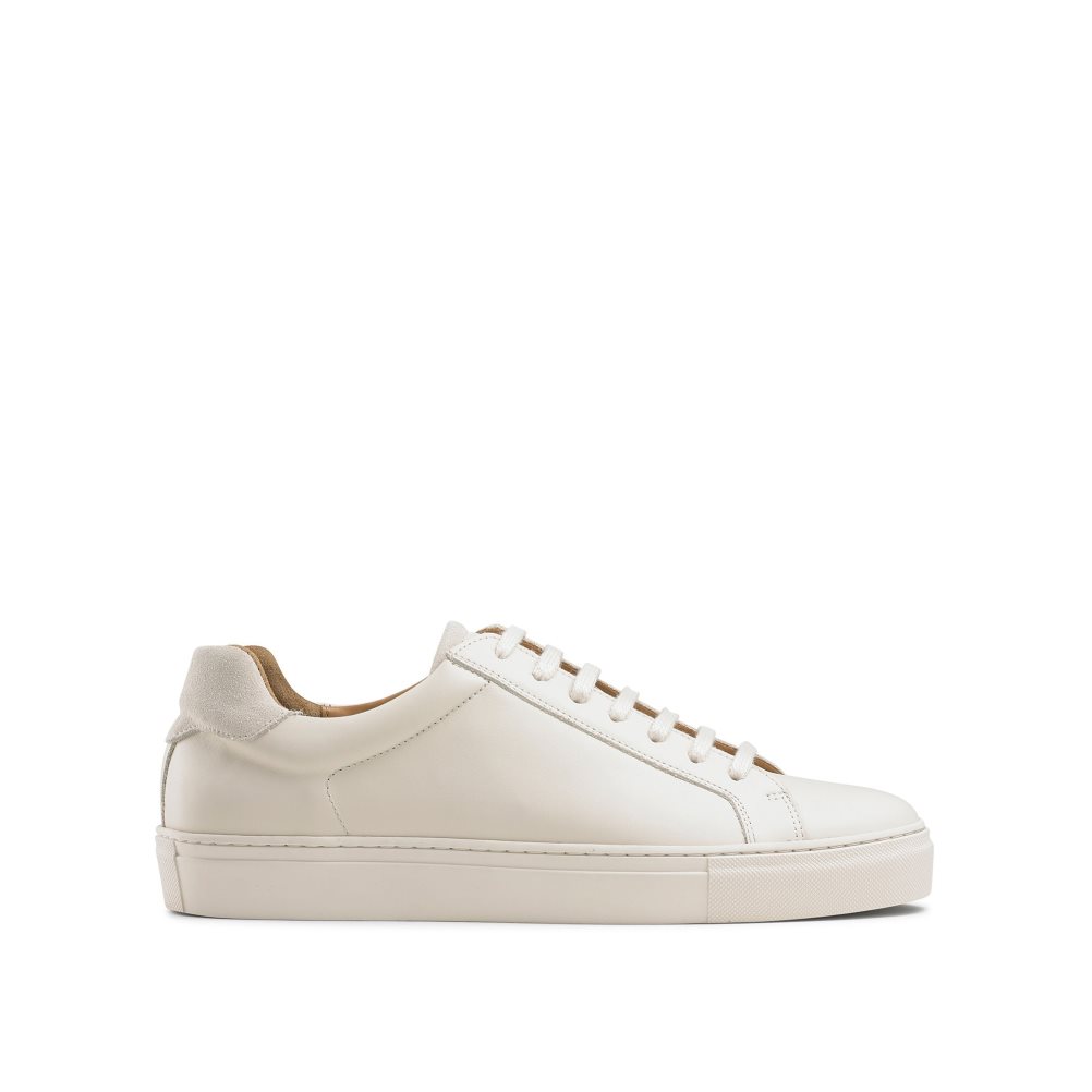 Cream Russell And Bromley Downfield Derby Lace Up Men\'s Sneakers | CA-3028F