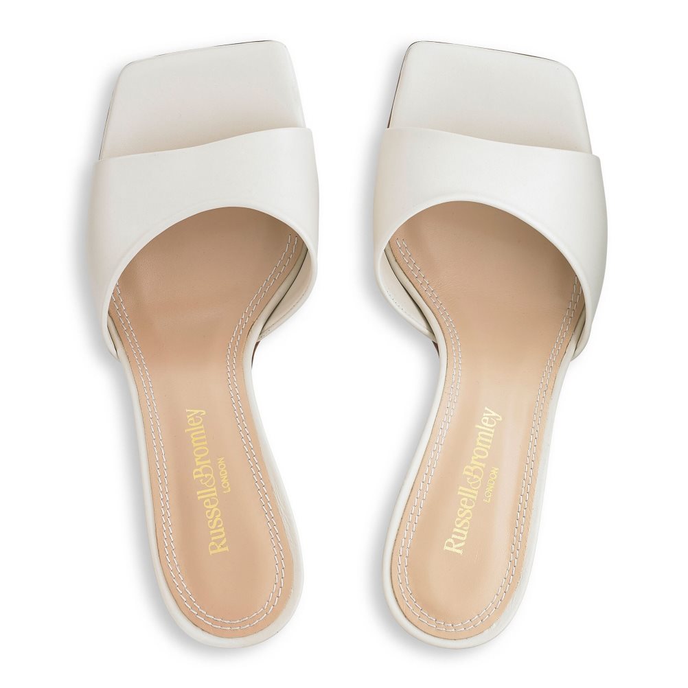 Cream Russell And Bromley Mojito 90’s Heeled Women's Mules | CA-1502N