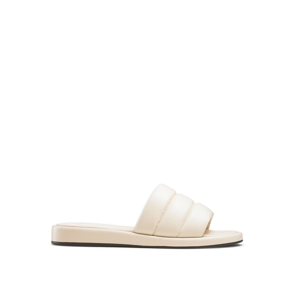 Cream Russell And Bromley Puffmule Puffy Women\'s Slippers | CA-0675Q