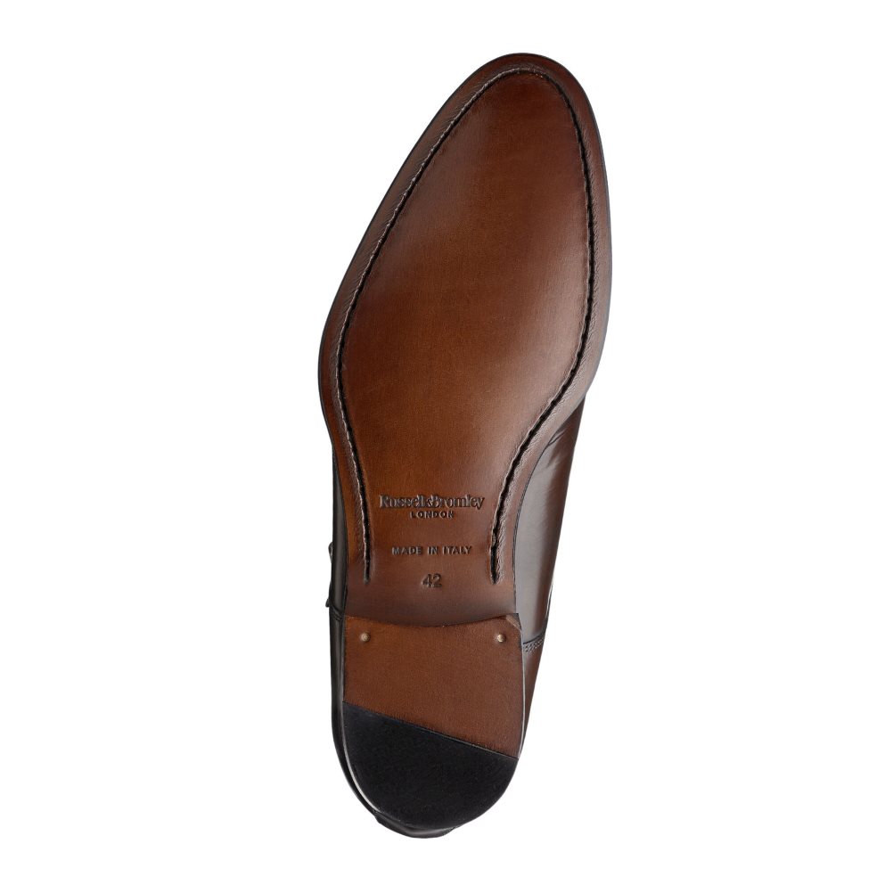 Dark Brown Russell And Bromley Birch Double Buckle Monk Men's Formal Shoes | CA-3921U