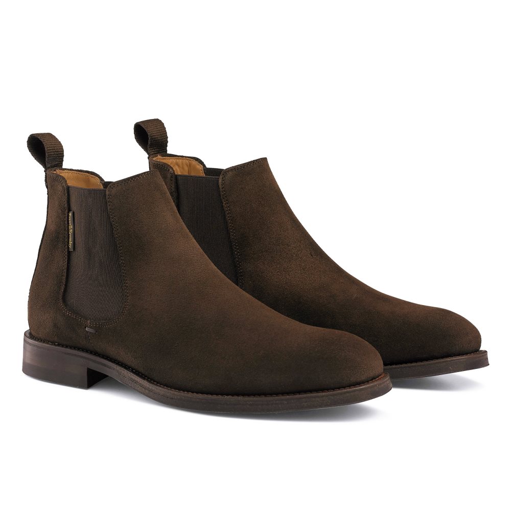 Dark Brown Russell And Bromley Burlington Men's Chelsea Boots | CA-8092U