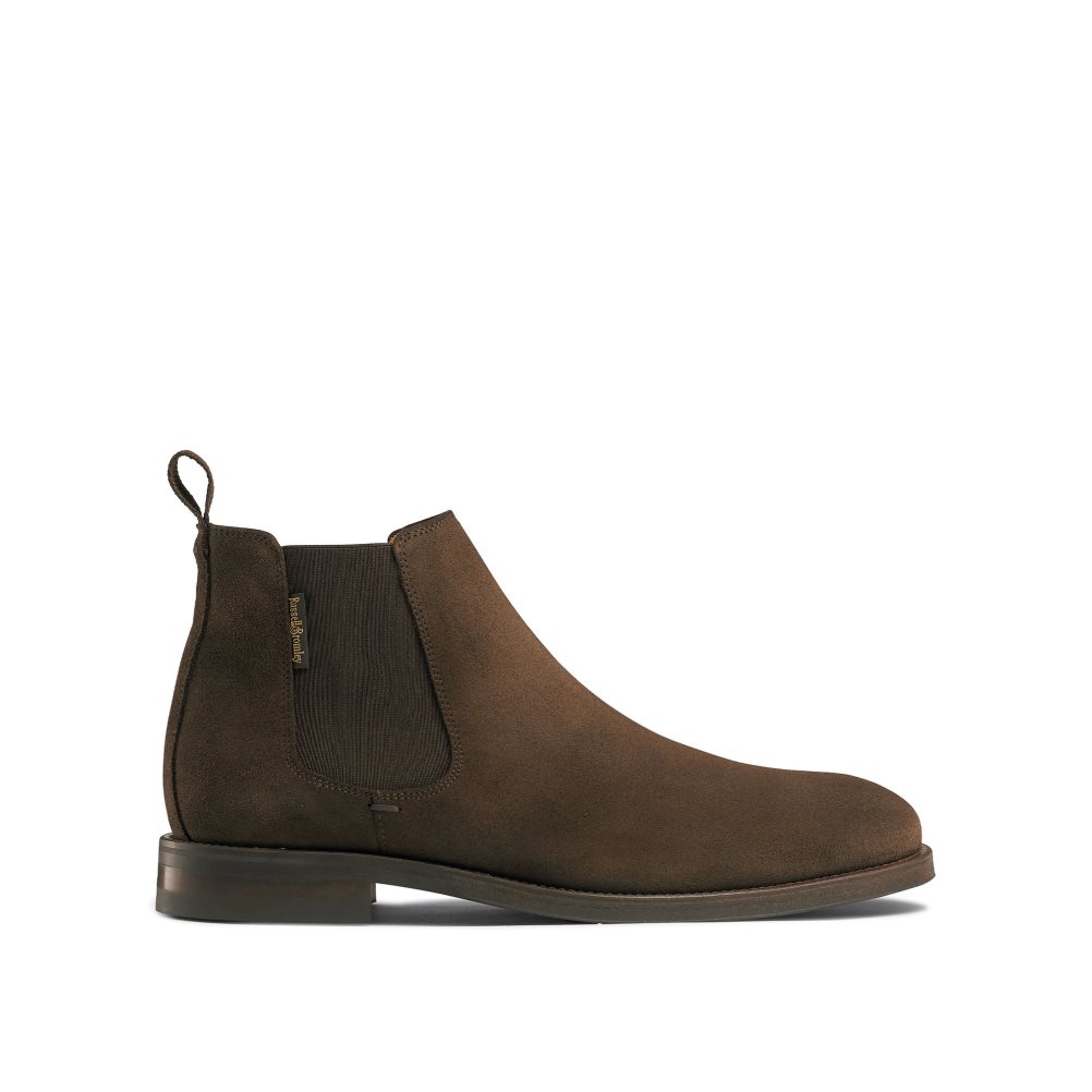 Dark Brown Russell And Bromley Burlington Men\'s Chelsea Boots | CA-8092U