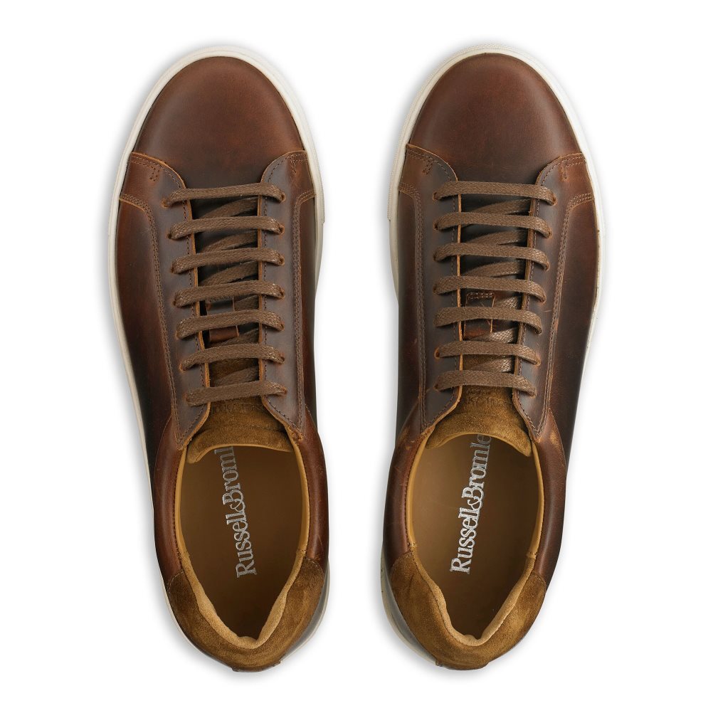 Dark Brown Russell And Bromley Downfield Derby Lace Up Men's Sneakers | CA-0528C