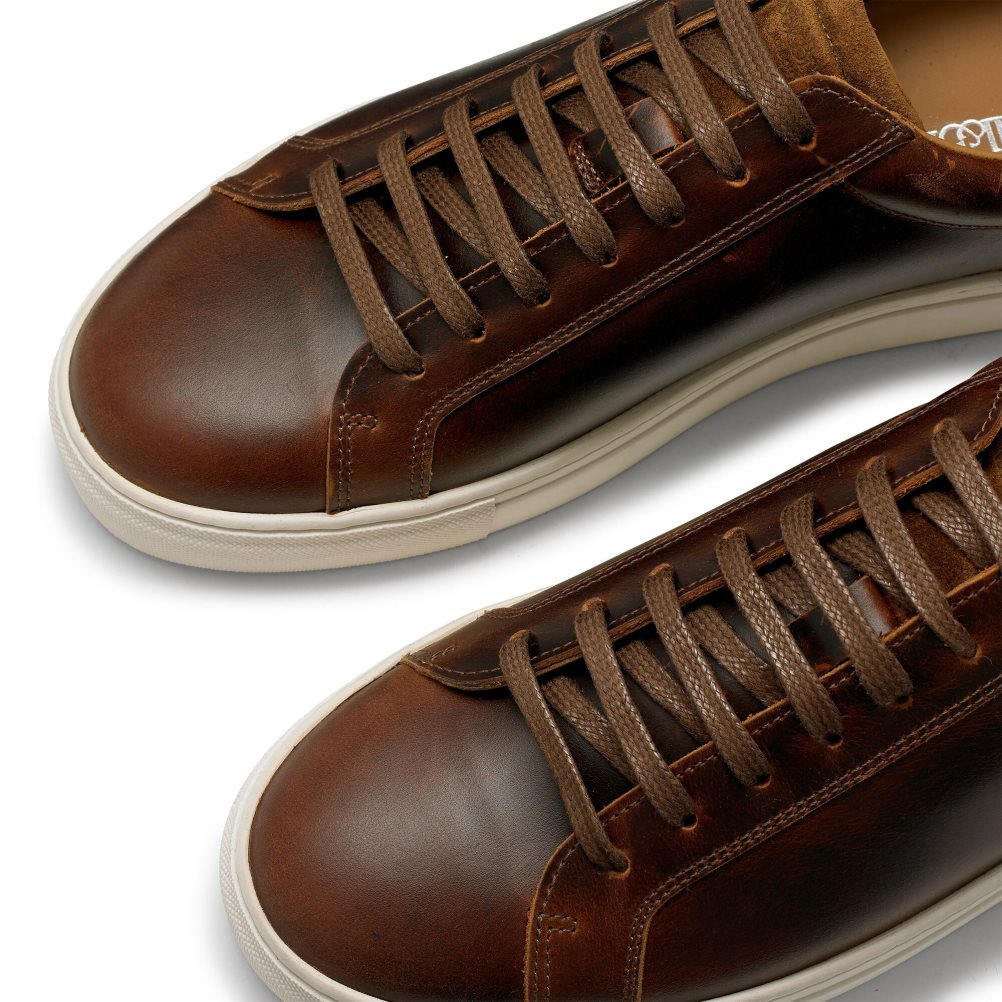 Dark Brown Russell And Bromley Downfield Derby Lace Up Men's Sneakers | CA-0528C