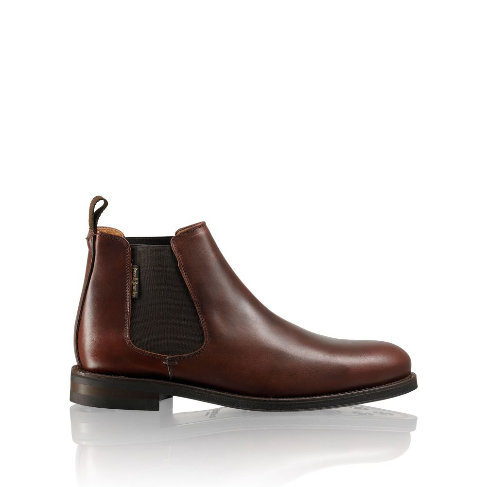 Dark Brown Russell And Bromley Guildford Men\'s Chelsea Boots | CA-2470Z