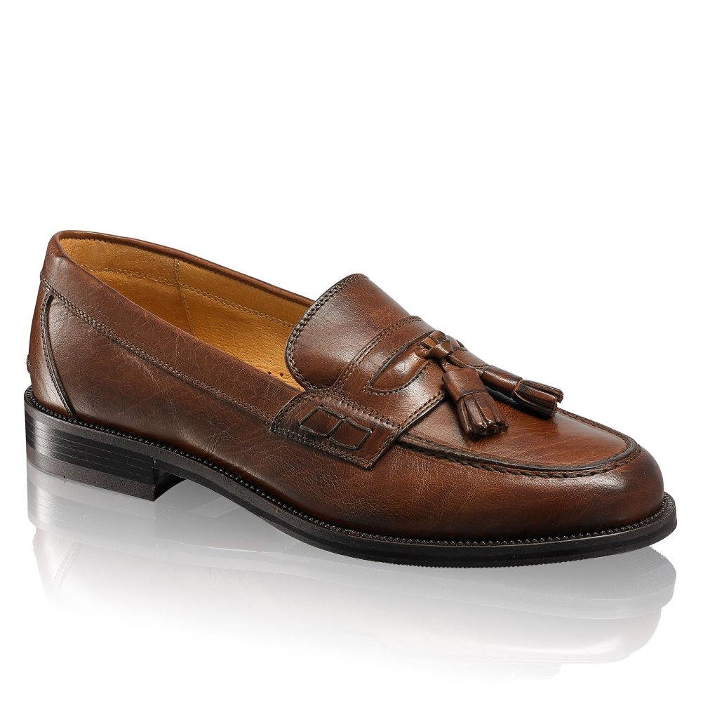Dark Brown Russell And Bromley Keeble 4 Tassel College Men's Formal Shoes | CA-5043S