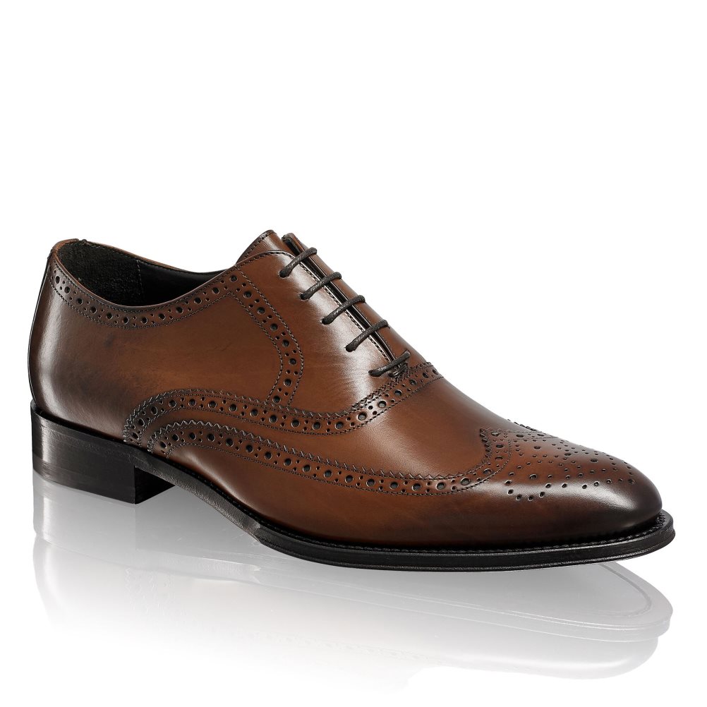 Dark Brown Russell And Bromley Oak Antiqued Brogue Oxford Men's Formal Shoes | CA-4870E