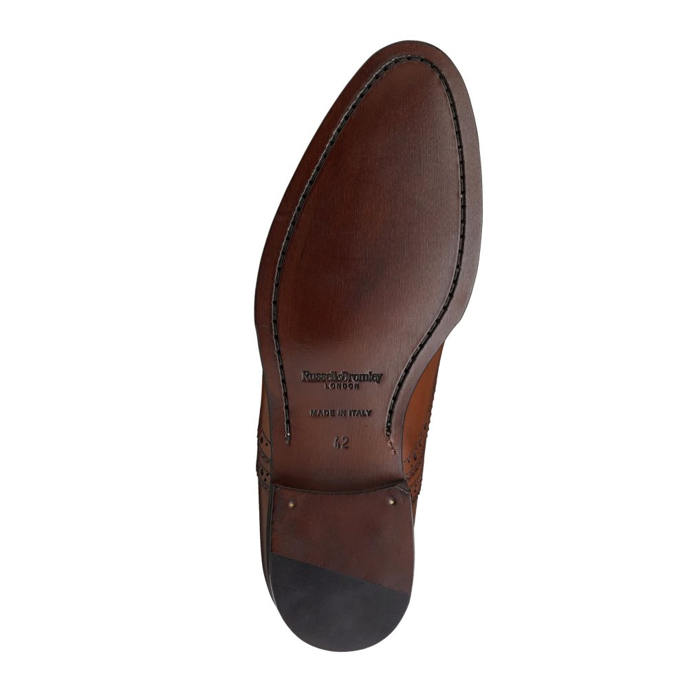 Dark Brown Russell And Bromley Oak Antiqued Brogue Oxford Men's Formal Shoes | CA-4870E