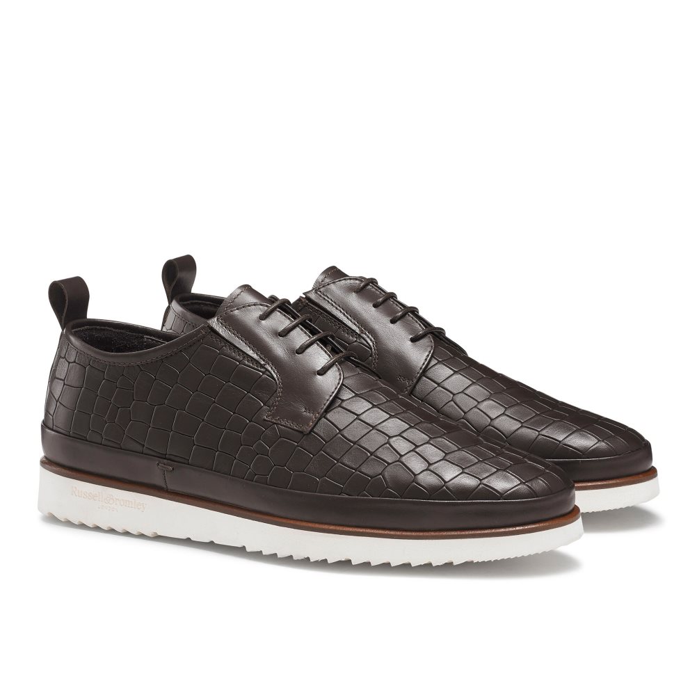 Dark Brown Russell And Bromley San Carlo Derby Lace Hybrid Men's Sneakers | CA-7310J