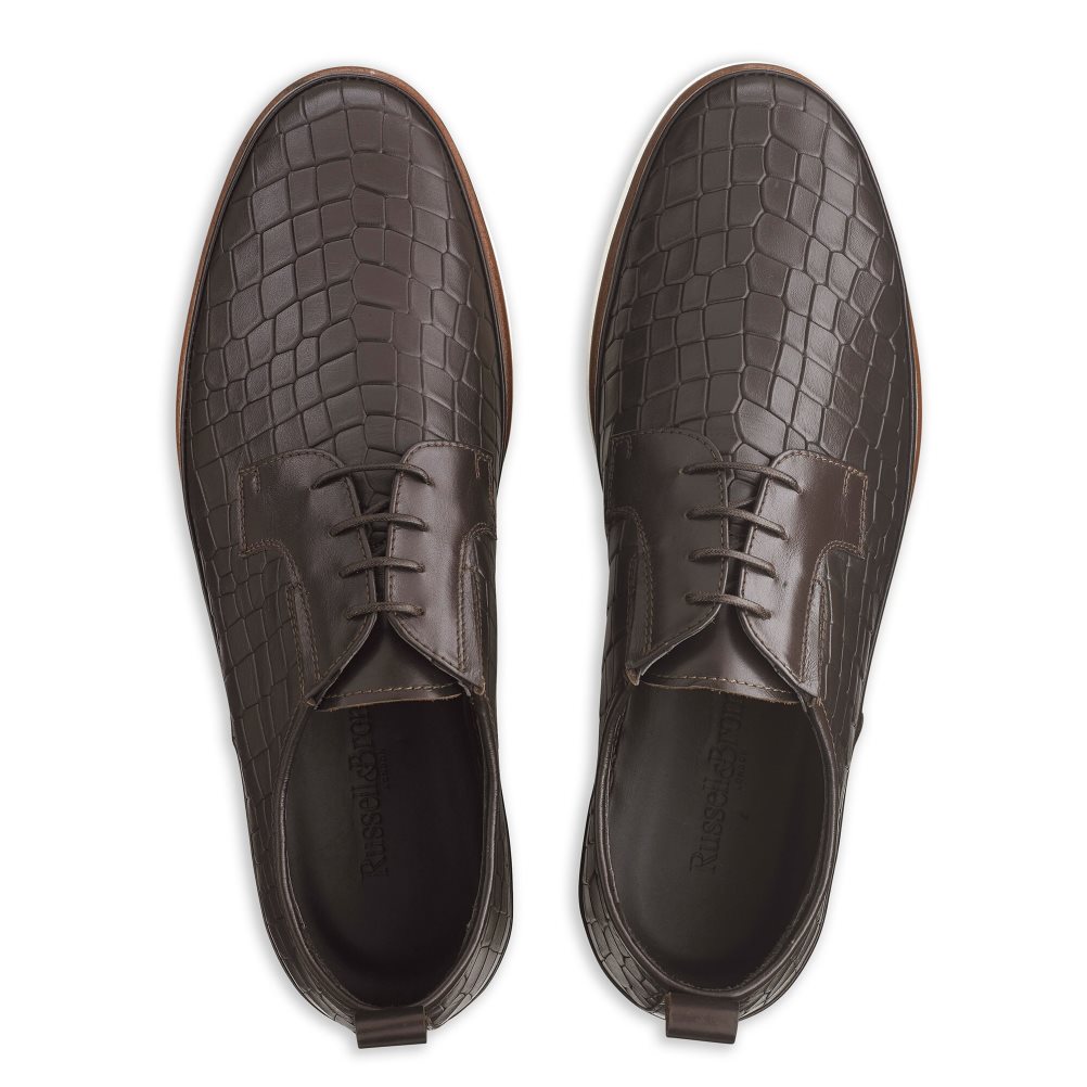Dark Brown Russell And Bromley San Carlo Derby Lace Hybrid Men's Sneakers | CA-7310J