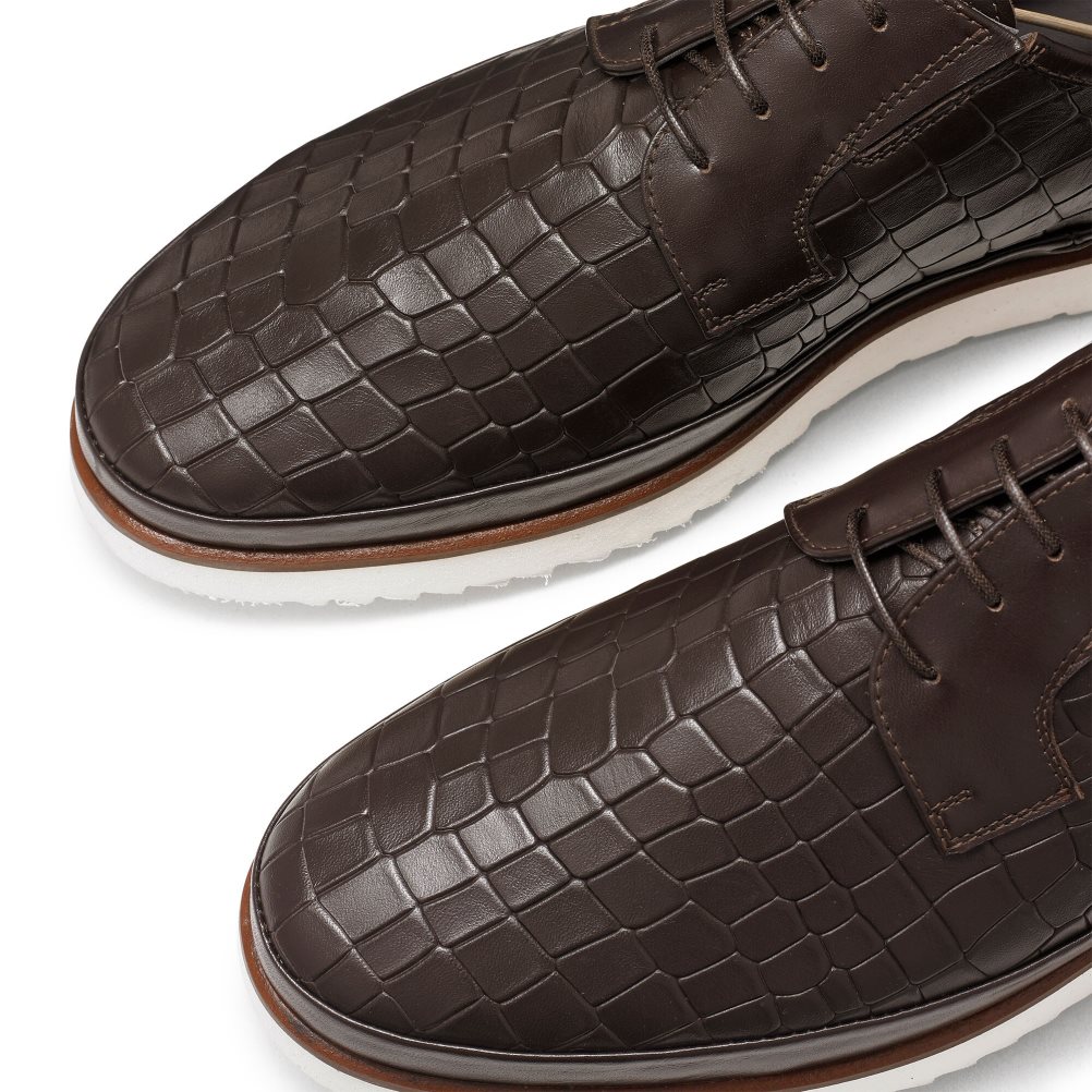 Dark Brown Russell And Bromley San Carlo Derby Lace Hybrid Men's Sneakers | CA-7310J