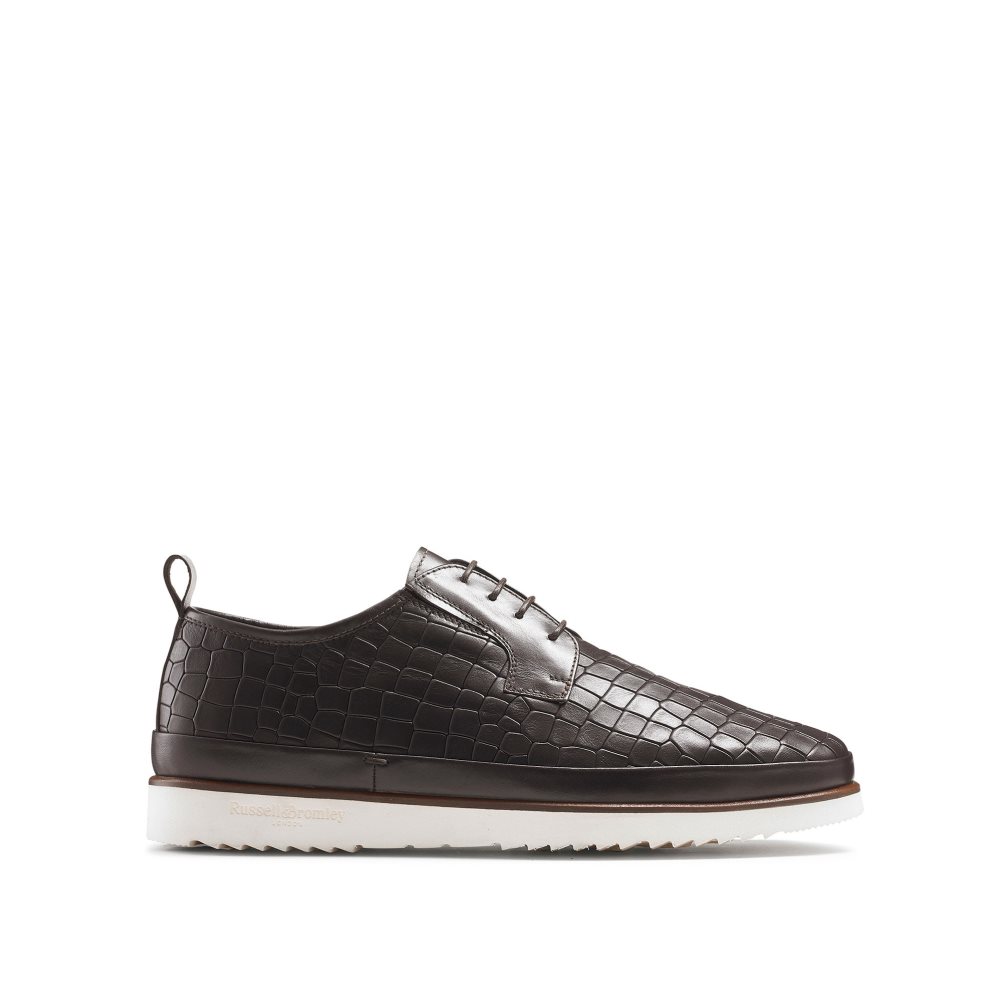 Dark Brown Russell And Bromley San Carlo Derby Lace Hybrid Men\'s Sneakers | CA-7310J